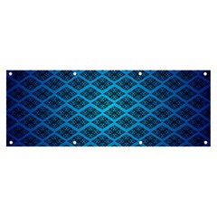 Pattern Texture Geometric Blue Banner And Sign 8  X 3  by anzea