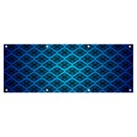 Pattern Texture Geometric Blue Banner and Sign 8  x 3  Front