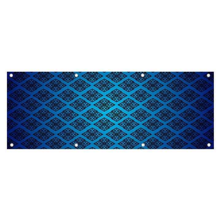 Pattern Texture Geometric Blue Banner and Sign 8  x 3 