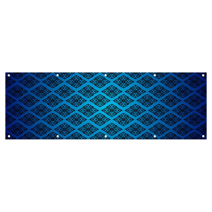 Pattern Texture Geometric Blue Banner and Sign 12  x 4 