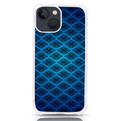 Pattern Texture Geometric Blue Iphone 13 Mini Tpu Uv Print Case by anzea