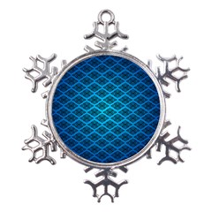 Pattern Texture Geometric Blue Metal Large Snowflake Ornament by anzea