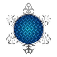 Pattern Texture Geometric Blue Metal Small Snowflake Ornament by anzea