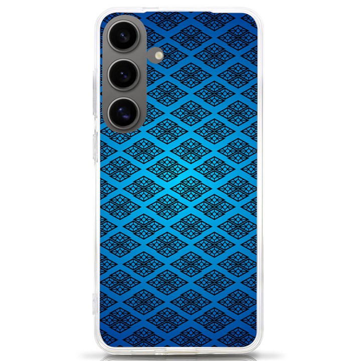 Pattern Texture Geometric Blue Samsung Galaxy S24 Ultra 6.9 Inch TPU UV Case