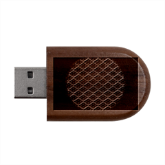 Pattern Texture Geometric Blue Wood Oval Usb Flash Drive by anzea