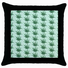 Aloe Plants Pattern Scrapbook Throw Pillow Case (black) by anzea