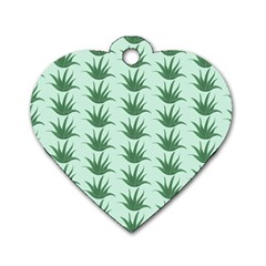 Aloe Plants Pattern Scrapbook Dog Tag Heart (one Side) by anzea