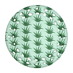 Aloe Plants Pattern Scrapbook Ornament (round Filigree)