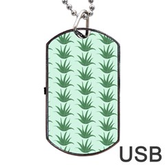 Aloe Plants Pattern Scrapbook Dog Tag Usb Flash (one Side) by anzea