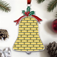 Pattern Wallpaper Metal Holly Leaf Bell Ornament