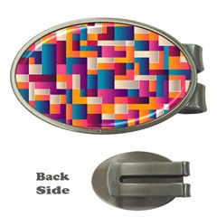 Abstract Geometry Blocks Money Clips (oval) 