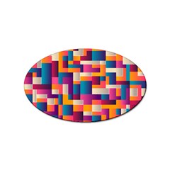 Abstract Geometry Blocks Sticker (oval) by anzea