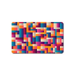 Abstract Geometry Blocks Magnet (name Card) by anzea