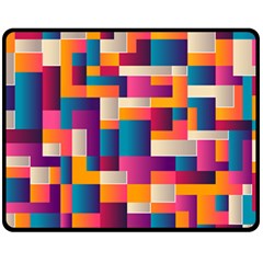 Abstract Geometry Blocks Fleece Blanket (medium) by anzea