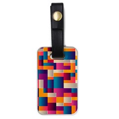 Abstract Geometry Blocks Luggage Tag (one Side) by anzea