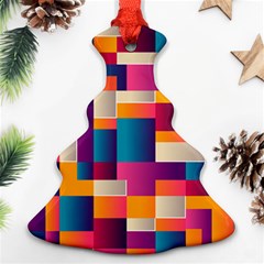 Abstract Geometry Blocks Christmas Tree Ornament (two Sides)