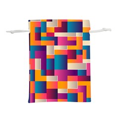 Abstract Geometry Blocks Lightweight Drawstring Pouch (l)