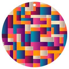 Abstract Geometry Blocks Uv Print Acrylic Ornament Round