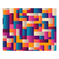 Abstract Geometry Blocks Premium Plush Fleece Blanket (large)