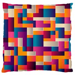 Abstract Geometry Blocks 16  Baby Flannel Cushion Case (two Sides)