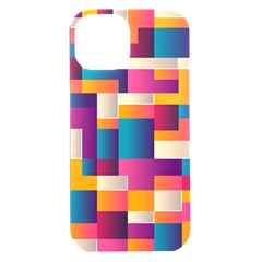 Abstract Geometry Blocks Iphone 15 Plus Black Uv Print Pc Hardshell Case