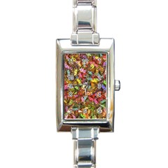 Echinopsis Terscheckii Cactus Motif Random Colored Pattern Rectangle Italian Charm Watch by dflcprintsclothing