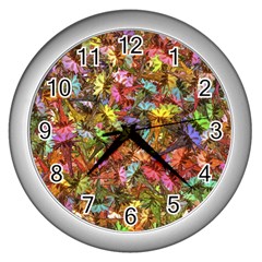 Echinopsis Terscheckii Cactus Motif Random Colored Pattern Wall Clock (Silver)