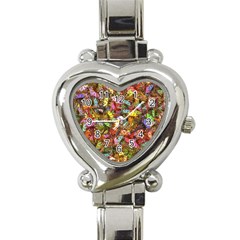 Echinopsis Terscheckii Cactus Motif Random Colored Pattern Heart Italian Charm Watch