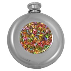 Echinopsis Terscheckii Cactus Motif Random Colored Pattern Round Hip Flask (5 Oz)