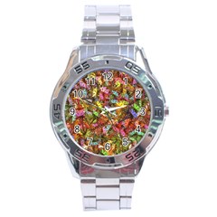 Echinopsis Terscheckii Cactus Motif Random Colored Pattern Stainless Steel Analogue Watch by dflcprintsclothing