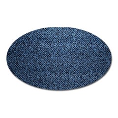 Blue Denim Fabric Oval Magnet by kyorashop23