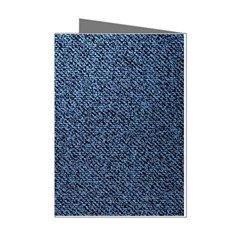 Blue Denim Fabric Mini Greeting Cards (pkg Of 8)