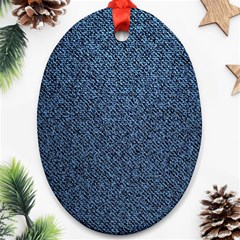 Blue Denim Fabric Oval Ornament (two Sides)