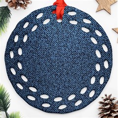 Blue Denim Fabric Ornament (round Filigree)