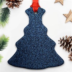 Blue Denim Fabric Christmas Tree Ornament (two Sides)