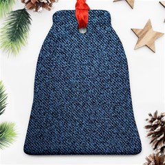 Blue Denim Fabric Bell Ornament (two Sides)