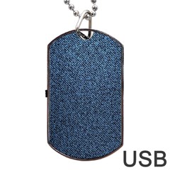 Blue Denim Fabric Dog Tag Usb Flash (one Side) by kyorashop23