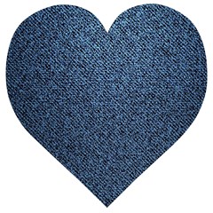 Blue Denim Fabric Wooden Puzzle Heart by kyorashop23