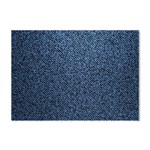 Blue Denim Fabric Crystal Sticker (A4) Front