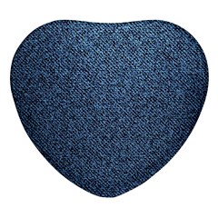 Blue Denim Fabric Heart Glass Fridge Magnet (4 Pack) by kyorashop23