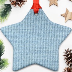 Blue Denim Texture, Macro Ornament (star)