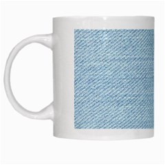 Blue Denim Texture, Macro White Mug by kyorashop23