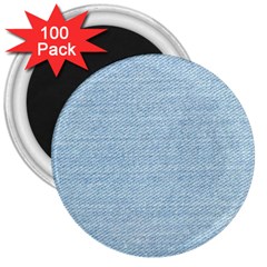 Blue Denim Texture, Macro 3  Magnets (100 Pack) by kyorashop23