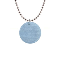 Blue Denim Texture, Macro 1  Button Necklace by kyorashop23