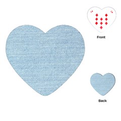 Blue Denim Texture, Macro Playing Cards Single Design (heart)