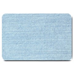 Blue Denim Texture, Macro Large Doormat by kyorashop23