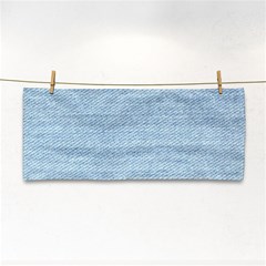 Blue Denim Texture, Macro Hand Towel by kyorashop23