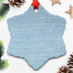 Blue Denim Texture, Macro Ornament (snowflake)