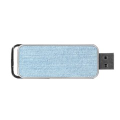 Blue Denim Texture, Macro Portable Usb Flash (one Side) by kyorashop23