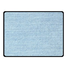 Blue Denim Texture, Macro Two Sides Fleece Blanket (small) by kyorashop23